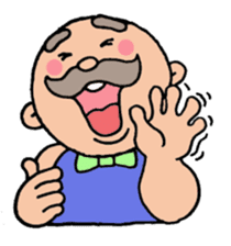 A heartwarming aged man with mustache. sticker #7861866
