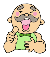 A heartwarming  aged man with mustache. sticker #7861867