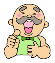 A heartwarming aged man with mustache. sticker #7861867