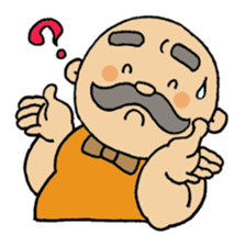 A heartwarming  aged man with mustache. sticker #7861868