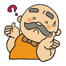 A heartwarming aged man with mustache. sticker #7861868