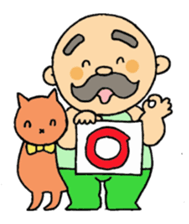 A heartwarming  aged man with mustache. sticker #7861869