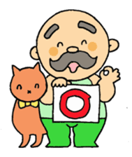 A heartwarming aged man with mustache. sticker #7861869