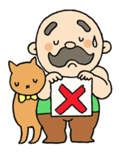 A heartwarming  aged man with mustache. sticker #7861870