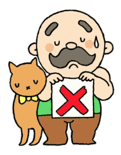 A heartwarming aged man with mustache. sticker #7861870