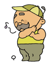 A heartwarming  aged man with mustache. sticker #7861872