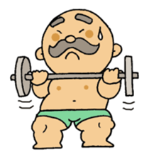 A heartwarming  aged man with mustache. sticker #7861874