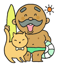 A heartwarming  aged man with mustache. sticker #7861875