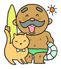 A heartwarming aged man with mustache. sticker #7861875