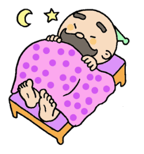 A heartwarming  aged man with mustache. sticker #7861876