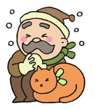 A heartwarming  aged man with mustache. sticker #7861878