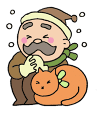 A heartwarming aged man with mustache. sticker #7861878