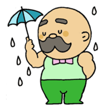 A heartwarming  aged man with mustache. sticker #7861879