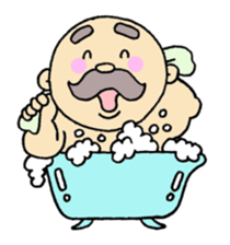 A heartwarming  aged man with mustache. sticker #7861880