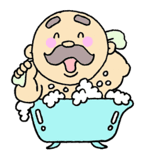 A heartwarming aged man with mustache. sticker #7861880