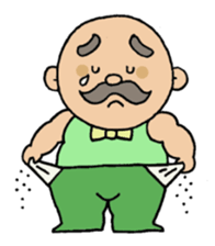 A heartwarming  aged man with mustache. sticker #7861883
