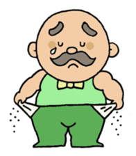 A heartwarming aged man with mustache. sticker #7861883