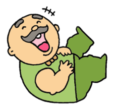 A heartwarming  aged man with mustache. sticker #7861884