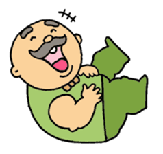 A heartwarming aged man with mustache. sticker #7861884