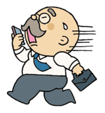 A heartwarming  aged man with mustache. sticker #7861885