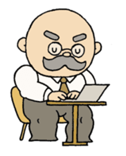 A heartwarming  aged man with mustache. sticker #7861886