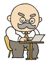 A heartwarming aged man with mustache. sticker #7861886