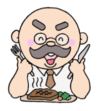 A heartwarming  aged man with mustache. sticker #7861887