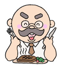 A heartwarming aged man with mustache. sticker #7861887