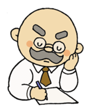 A heartwarming  aged man with mustache. sticker #7861888