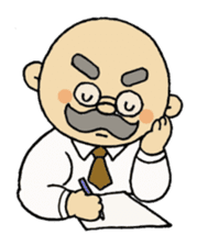 A heartwarming aged man with mustache. sticker #7861888