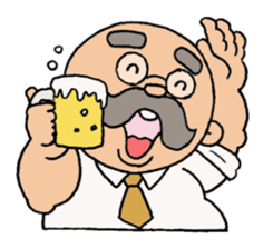 A heartwarming  aged man with mustache. sticker #7861889