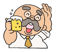 A heartwarming aged man with mustache. sticker #7861889
