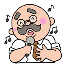 A heartwarming  aged man with mustache. sticker #7861890