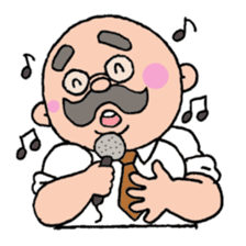 A heartwarming aged man with mustache. sticker #7861890