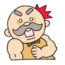 A heartwarming  aged man with mustache. sticker #7861891
