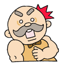 A heartwarming aged man with mustache. sticker #7861891