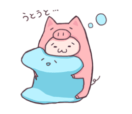 Daily life of a cute pig sticker #7863057