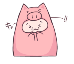 Daily life of a cute pig sticker #7863060