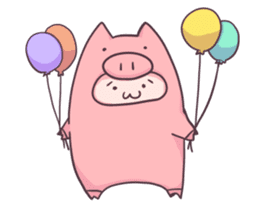 Daily life of a cute pig sticker #7863074