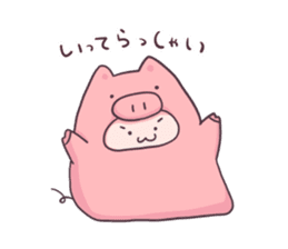 Daily life of a cute pig sticker #7863078