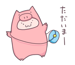 Daily life of a cute pig sticker #7863081