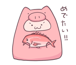Daily life of a cute pig sticker #7863082
