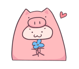 Daily life of a cute pig sticker #7863091