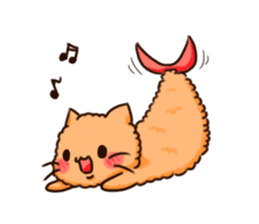 Fried Prawn with Cat Ears sticker #7863812
