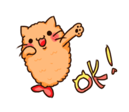 Fried Prawn with Cat Ears sticker #7863816