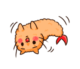 Fried Prawn with Cat Ears sticker #7863830