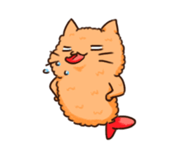 Fried Prawn with Cat Ears sticker #7863840