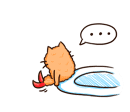 Fried Prawn with Cat Ears sticker #7863844