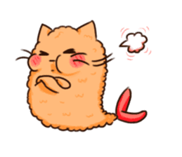 Fried Prawn with Cat Ears sticker #7863847