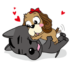 Taiwan dog & Cocker Spaniel~Love Story1 sticker #7868489